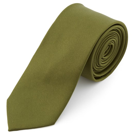 Podstawowy krawat w kolorze zielonego liścia 6 cm