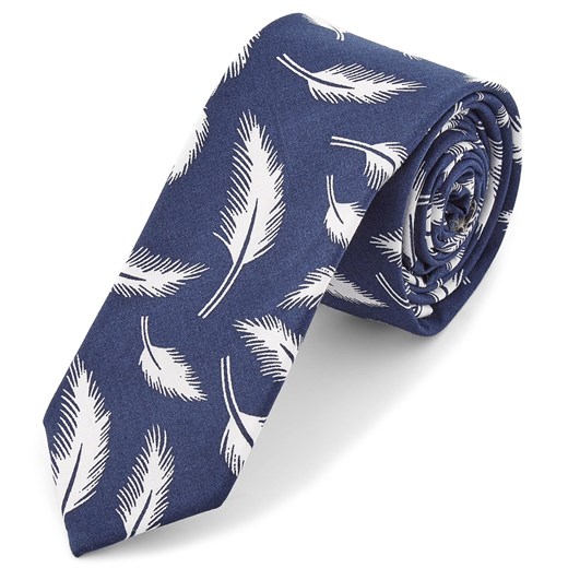 Niebieski krawat w pióra