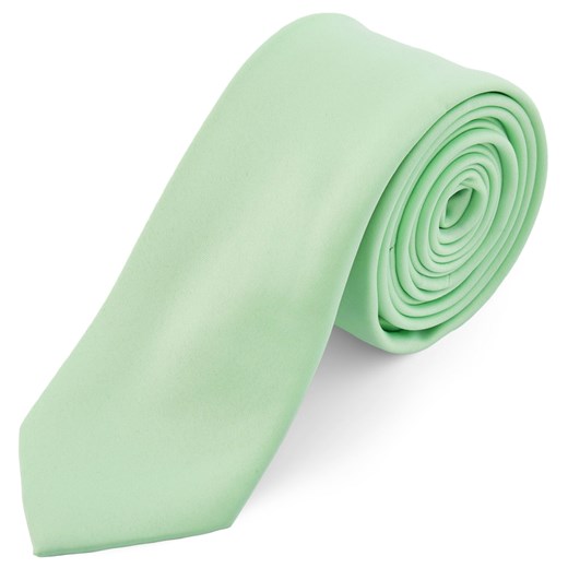 Podstawowy krawat w kolorze zielonej mięty 6 cm