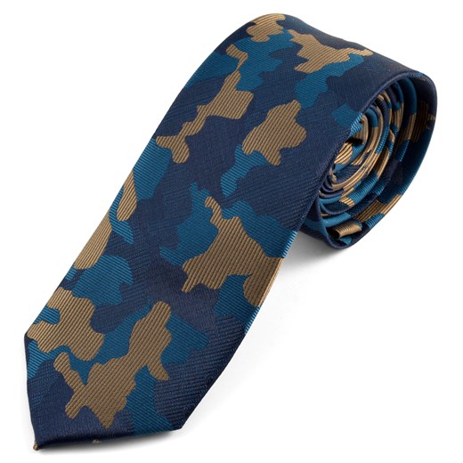 Krawat moro w kolorze niebiesko-brązowym
