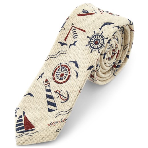 Krawat z motywem żeglarskim