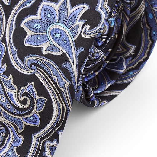 Niebieski krawat z jedwabiu w barokowym stylu
