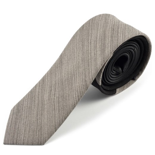 Ciemnoszary stylowy krawat z wełny