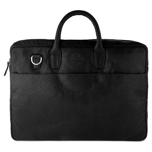 Smukła biznesowa czarna skórzana torba 17" Montreal