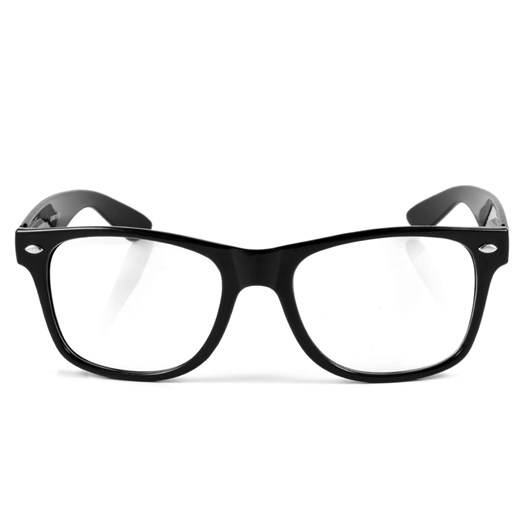 Czarne okulary retro z zerówkami