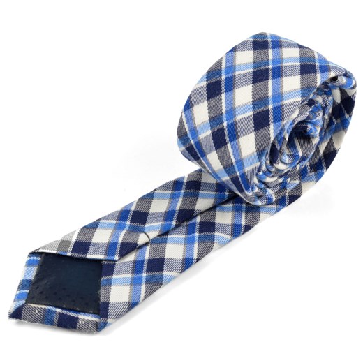 Niebieski krawat z mieszanej wełny