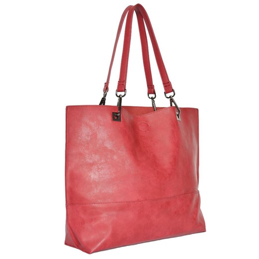 Niepowtarzalna torebka damska z elegancką kosmetyczką, czerwona  Diana&co Firenze L Torbulencja