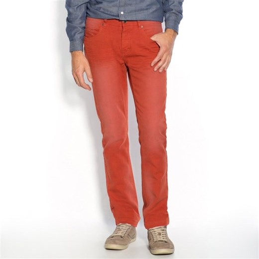 Spodnie, prosty krój la-redoute-pl czerwony bawełniane