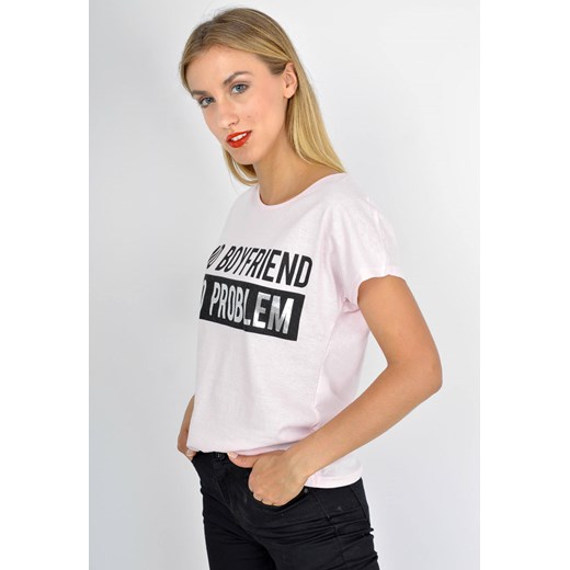 T-shirt z napisem no boyfriend Zoio M wyprzedaż zoio.pl