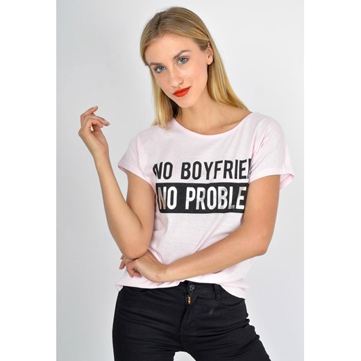 T-shirt z napisem no boyfriend  Zoio L zoio.pl okazyjna cena 
