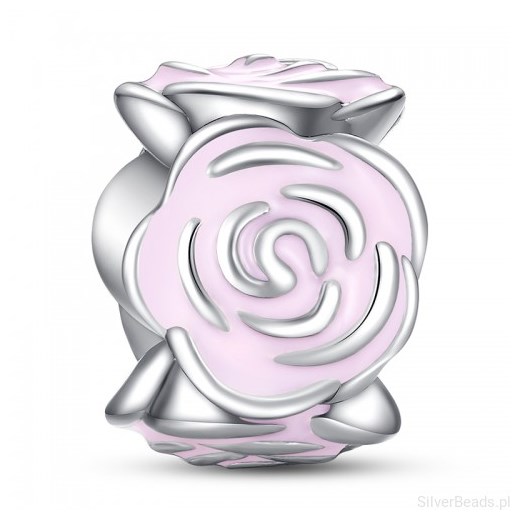D934 Róża kwiat charms koralik beads srebro 925