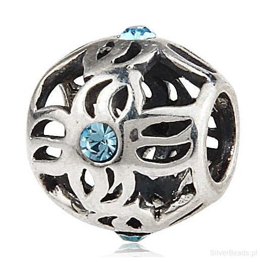 D059 Kwiaty charms koralik beads srebro 925