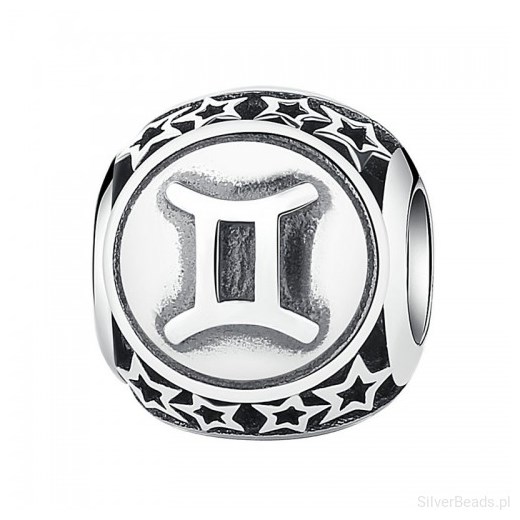 D841 Bliźnięta zodiak charms koralik srebro 925