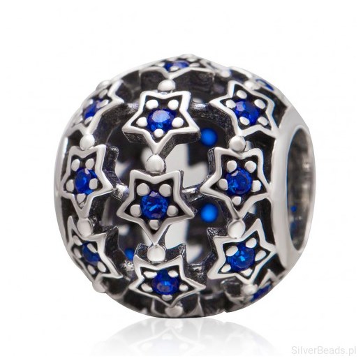 D826 Gwiazdy charms koralik beads srebro 925