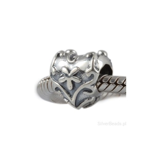D253 Serce charms koralik beads srebro 925