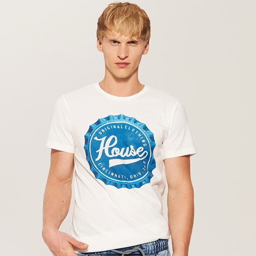 House - T-shirt z nadrukiem house - Kremowy  House XL 