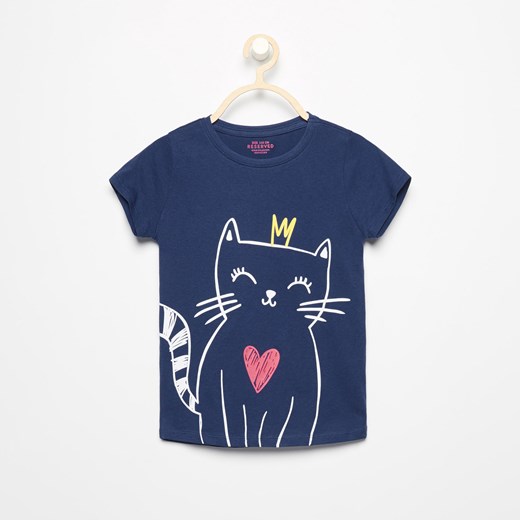 Reserved - T-shirt z kotkiem - Granatowy Reserved  116 