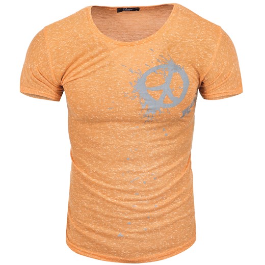 Koszulka męska t-shirt w kropki pomarańcz Recea