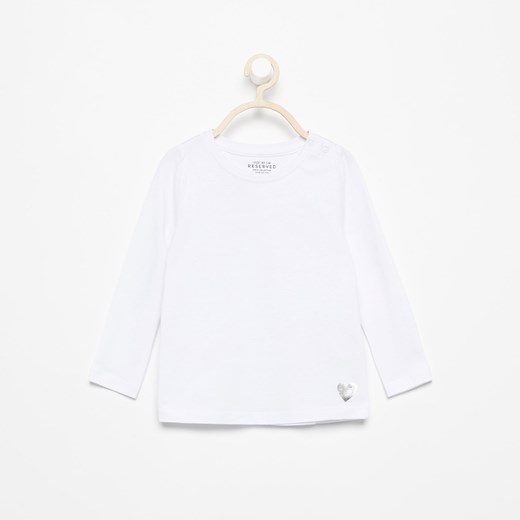 Reserved - T-shirt z długim rękawem - Biały  Reserved 68 