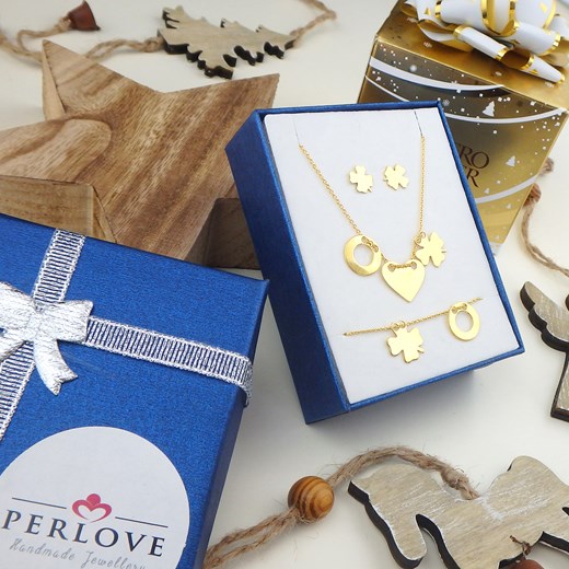 Złoty Komplet Celebrytek 1  Perlove  Biżuteria-Perlove
