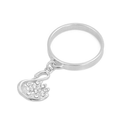 Srebrny pierścionek z zawieszką ŁABĘDŹ Perlove   Biżuteria-Perlove