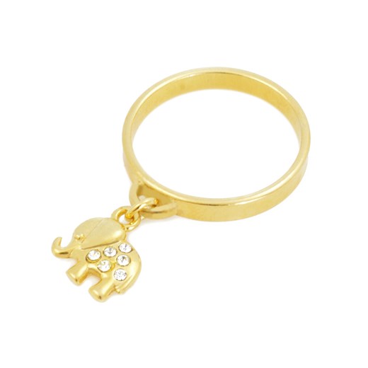 Złoty pierścionek z zawieszką SŁONIK Perlove   Biżuteria-Perlove