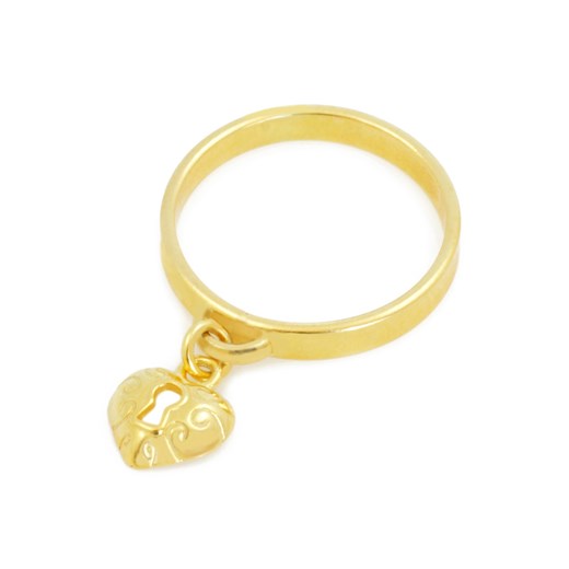 Złoty pierścionek z zawieszką KŁÓDKA  Perlove  Biżuteria-Perlove
