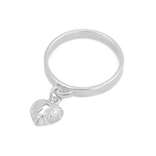 Srebrny pierścionek z zawieszką KŁÓDKA Perlove   Biżuteria-Perlove