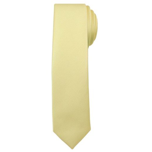 Jednokolorowy Krawat Męski, Śledź - 5 cm - Angelo di Monti, Kanarkowy KRADM1407  Angelo Di Monti  JegoSzafa.pl