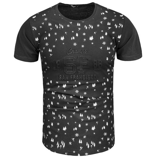Koszulka męska t-shirt 3D czarny Recea  Recea XL Recea.pl