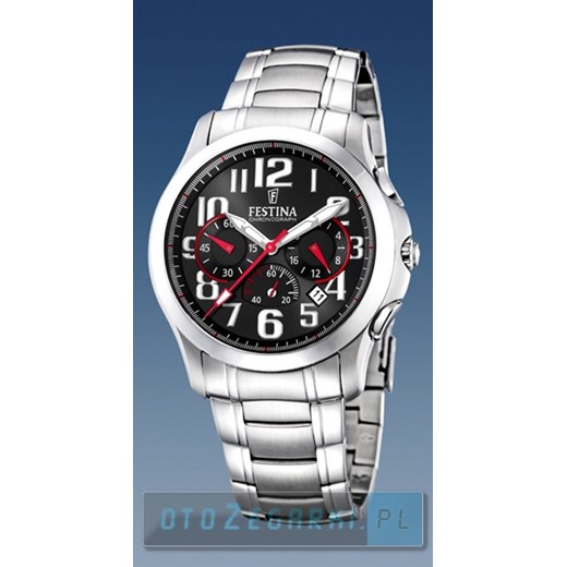 Zegarek Męski FESTINA F16291/8 Sport Chrono - 16291/8 Dostawa Gratis! 100 Dni na Zwrot Towaru - Gwarancja Satysfakcji!!! otozegarki szary sportowy
