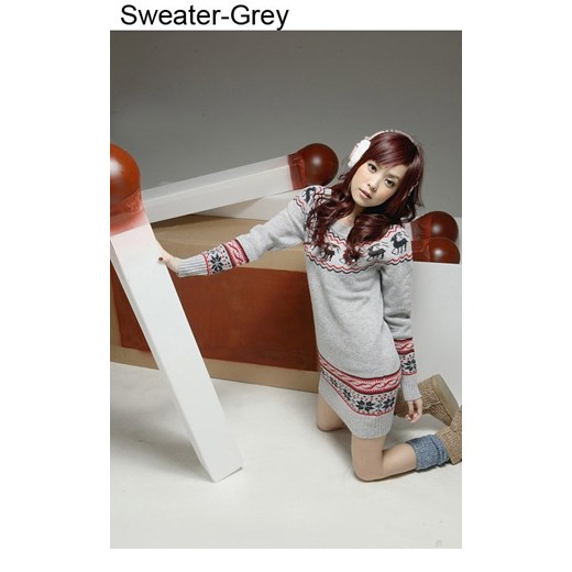 Szary sweter damski Japan Style SW1580