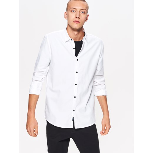 Cropp - Gładka koszula basic slim fit - Biały Cropp  XS 