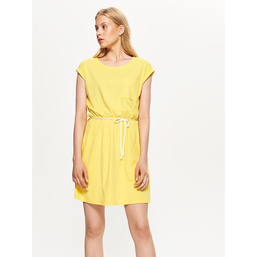 Cropp - Letnia sukienka z paskiem - Żółty Cropp  S 
