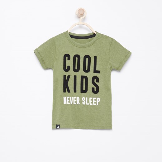 Reserved - T-shirt cool kids never sleep - Zielony  Reserved 74 