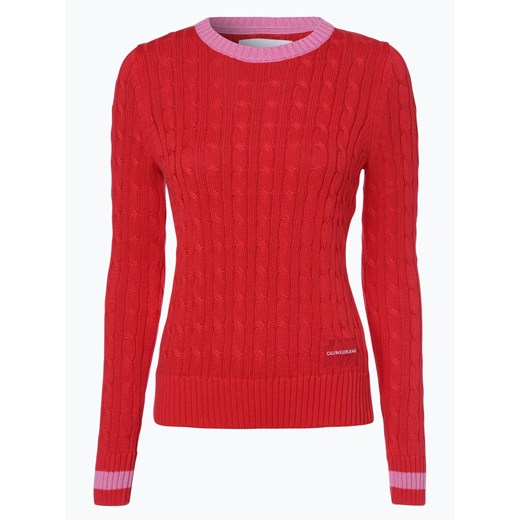 Calvin Klein Jeans - Sweter damski, czerwony Calvin Klein  L vangraaf