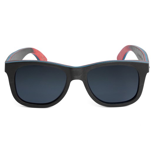 Czarne drewniane deskorolkowe polaryzacyjne okulary przeciwsłoneczne  Trendhim  
