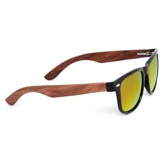 Czarne polaryzacyjne okulary przeciwsłoneczne z drewna różanego Trendhim   