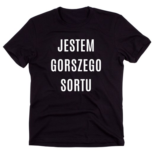 Czarny Klasyczny T-shirt "JESTEM GORSZEGO SORTU"