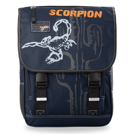 Duży męski pojemny plecak do szkoły skorpion - niebieski