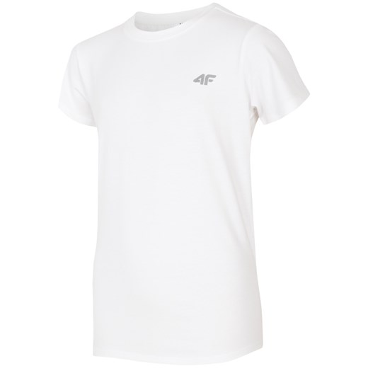 T-shirt dla dużych dzieci (chłopców) JTSM204 - biały   128 4F