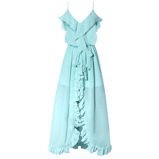 Piękna szyfonowa sukienka maxi z falbankami CAROLE