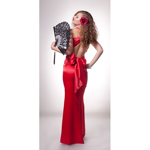 Sukienka długa SD-18 SD-18 m-m-studio-mody czerwony minimalistyczne