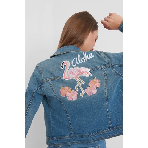 Jeansowa kurtka z haftem na plecach ORSAY  44 promocja orsay.com 