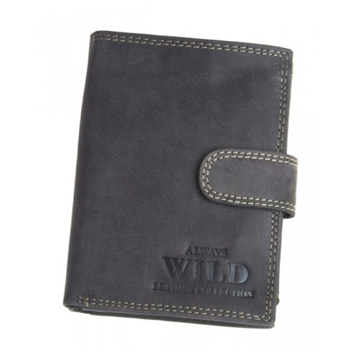 Brązowy męski portfel skórzany Always Wild Zapinany Na Dowód Rejestracyjny N890L-MHU Wild   galanter