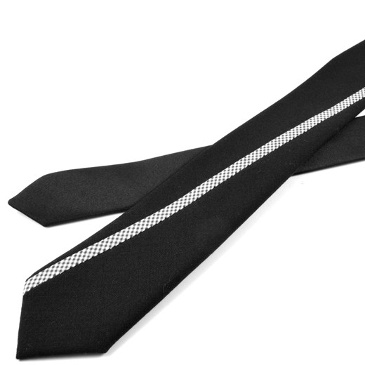 Czarno-niebieski wełniany krawat Trendhim   