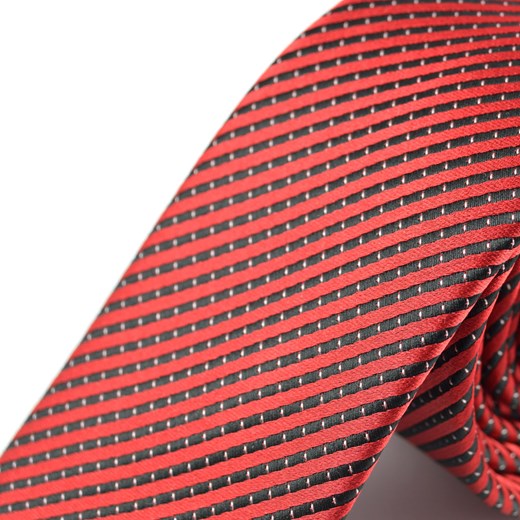 Czarno-czerwony krawat z mikrofibry  Trendhim  