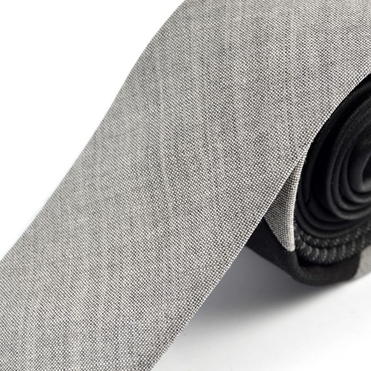 Jasnoszary stylowy krawat z wełny  Trendhim  