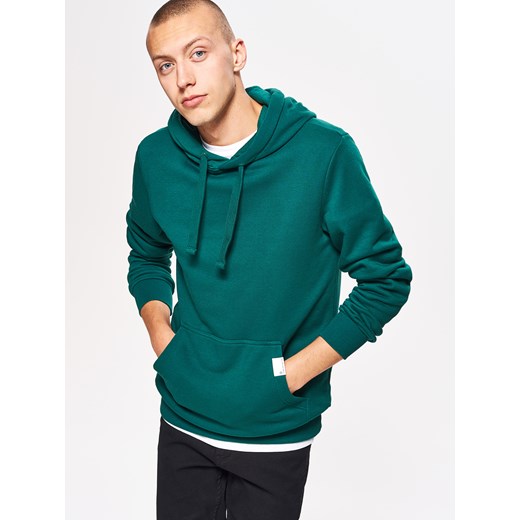 Cropp - Bluza basic z kapturem typu hoodie - Zielony Cropp  L 