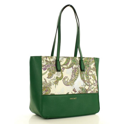 MONNARI Niezwykła torebka na ramię z orientalnym wzorem zielony  Monnari  Verostilo